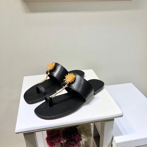 

2020 women ladies lady golden flora sequined slippers sandals, Black