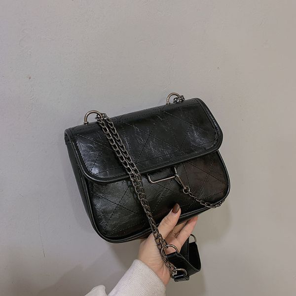 

england style women 2020 large capacity pu leather handbag purse black shoulder crossbody bag chain satchel tote ladies new