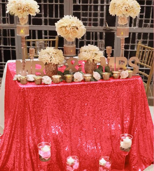 

red sequin tablecloth 60x102-inch red sequin tablecloth shiny sequin tablecloth for wedding/birthday decoration-(150x260cm)-ay