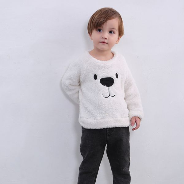 

toddler kid baby boy sweater bear velvet warm winter autumn clothes, Blue