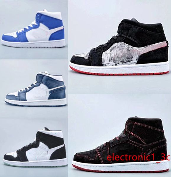 

with box 2019 mens and womens asketball shoes blue the great 1s 5 new colors for men brand designer sports trainers