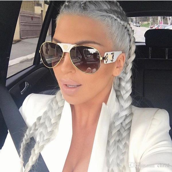 

fashion women brand designer retro pierced female sun glasses fine fashion sunglasses anti-ultraviolet sunglasses, White;black