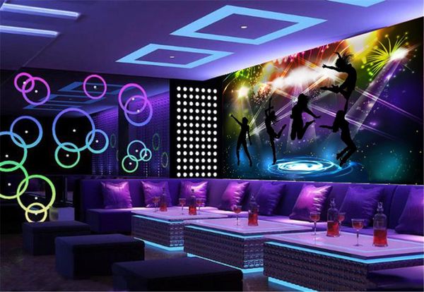 

wholesale bar ktv decoration 3d wallpaper starlight festive girl 3d character wallpaper interior wallpaper