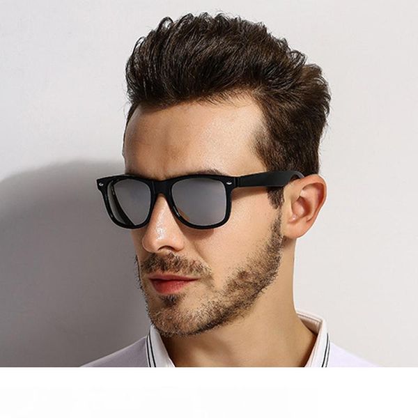 

el malus]polarized square frame sunglasses men male night vision gray silver blue lens mirror retro brand designer sun glasses sg081, White;black