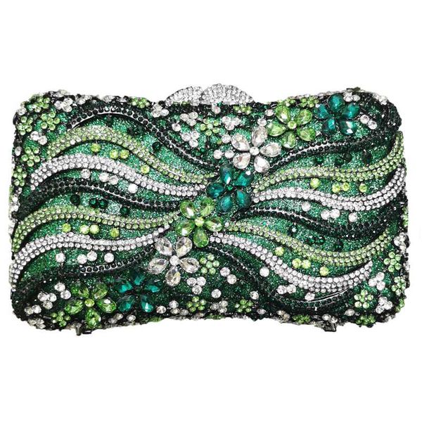 

xiyuan white/green rhinestone crystal crystal clutch bag for evening wedding clutches 2020 small phone purse bag