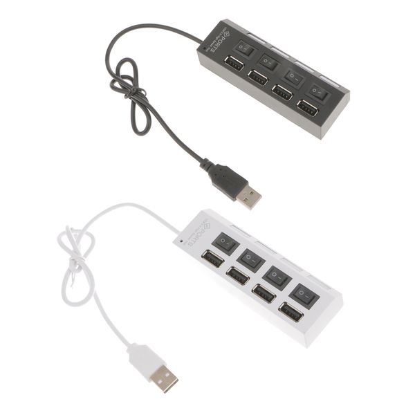 

2pcs slim 4port usb 2.0 hub high speed portable compact adapter for laptop