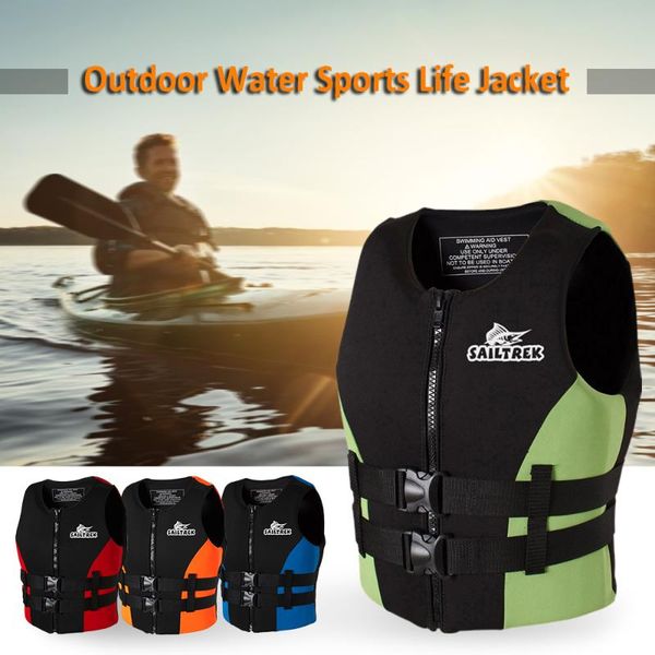 

life vest jacket neoprene fishing jacket swimming boating beach outdoor survival aid safety drifting safety life vest