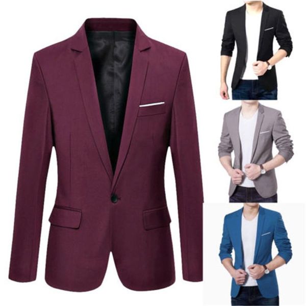 

men's suits & blazers casual korean slim fit fashion cotton blazer suit black blue plus size m to 3xl male, White;black