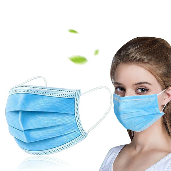 

50pcs disposable protective mask 3 layers dustproof facial protective cover masks maldehyde prevent bacteria anti-virus masks