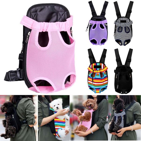 

newly 2019 pets carrier backpack adjustable front cat dog legs out carrying travel bag