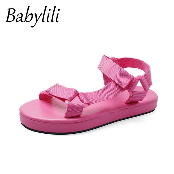 

women sandals flat casual shoes woman summer candy colors beach outside sport sandals sandalias bajas mujer 2020 slides, Black