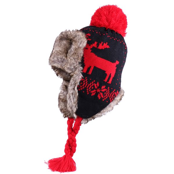 

бомбардировщик шляпа зима женщин шерсть кашемир шапочка earflap hat искусственный мех кролик pompom россия ушанка ловец руно лыжа caps ly191, Blue;gray