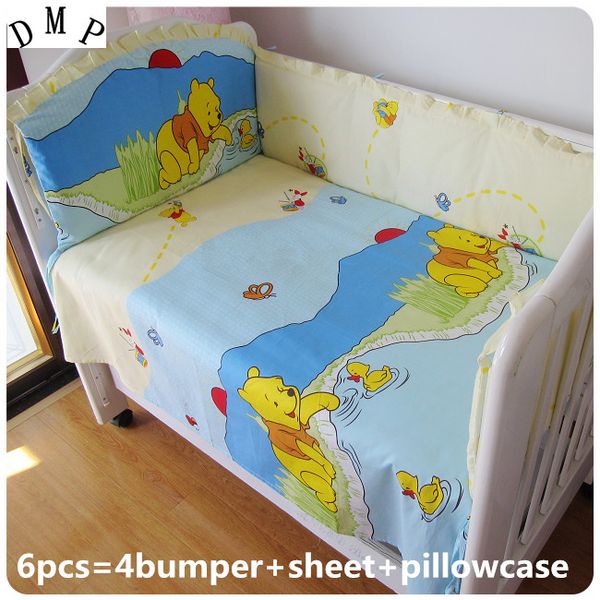 

promotion 6/7pcs crib sets cotton baby bedding sets,cute animal paradise ,120*60/120*70cm