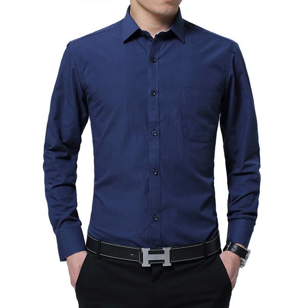 

2019 men shirts casual long sleeved solid shirt slim fit male social business dress shirt brand men clothing soft comfortable, White;black