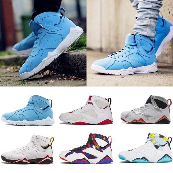 

new 7 7s men women basketball shoes raptor guyz hares olympic bordeaux gg cardinal raptor french blue black red bred gold sports j7 sneakers