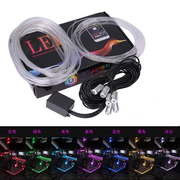 

rgb led strips ambient light app управления bluetooth для салона атмосферы свет лампы 8 цветов diy музыка 8m fiber optic ленточнопильные