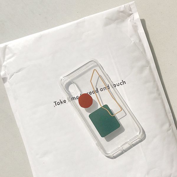 

ins wind simple geometry iphone11 phone case 8 apple 7plus full xs max transparent female xr for 6