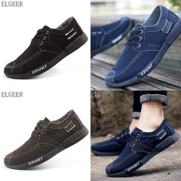 

canvas men shoes denim lace-up men casual shoes new plimsolls breathable male footwear spring autumn sneakers, Black