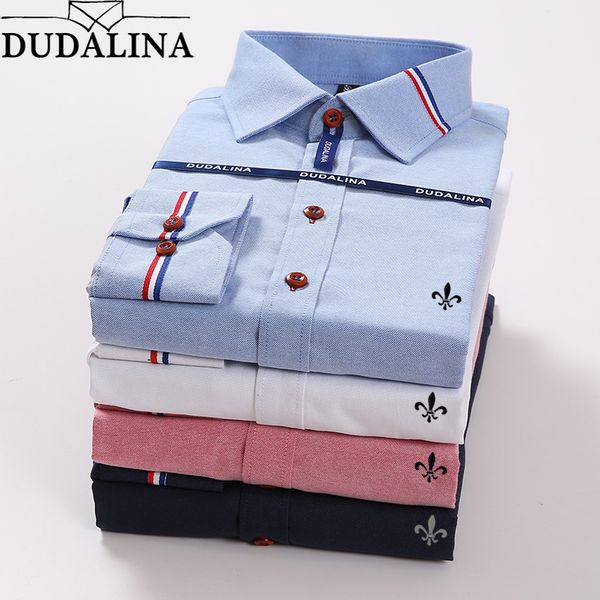 

oxford 2019 blouse dudalina camisa social masculina long sleeve cocktail dresses slim fit plus size jeans male, White;black