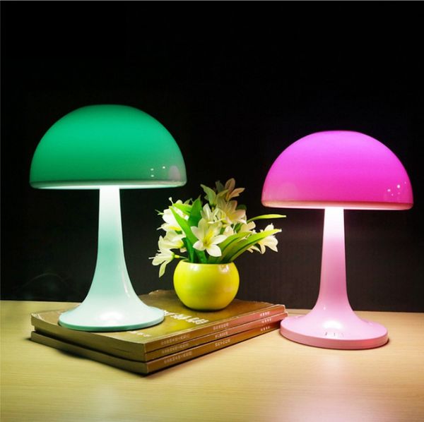 Acheter Kid Coloré Chevet Intérieur Led Touch Lumières Table Rechargeable Pat Lampe Champignons Rvb Eye De Control 5w Friendly Nuit Mignon EW92HDI