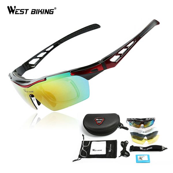 

west biking polarized cycling sunglasses bike eyewear racing men women goggle oculos bicycle glasses 5 lens cycling glasses