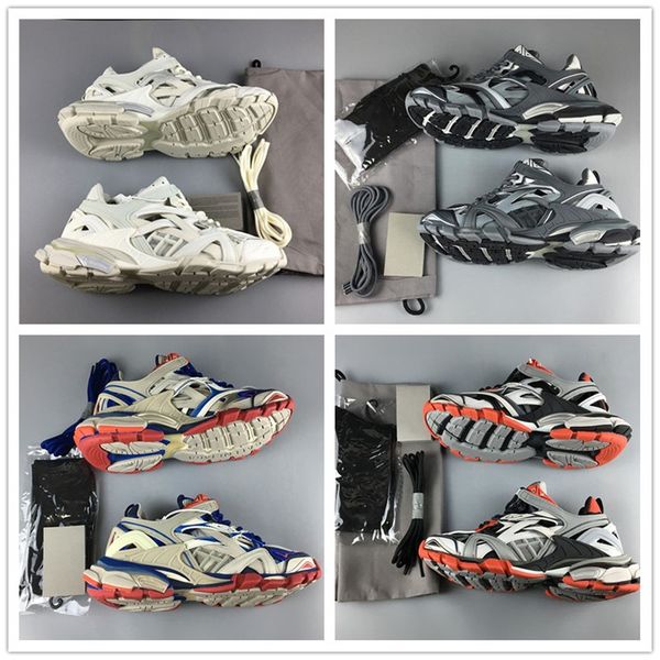

2019 paris 4.0 track s triple s clunky sneaker grey beige orange blue designer update version running sport sneaker size 36-45