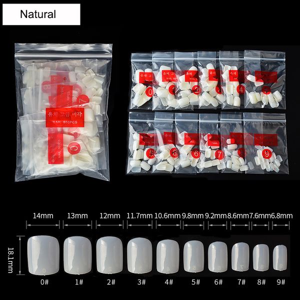 

600 pcs fake nails tips short full cover squared oval nail tips natural/white/transparent false french nail art salon, Red;gold