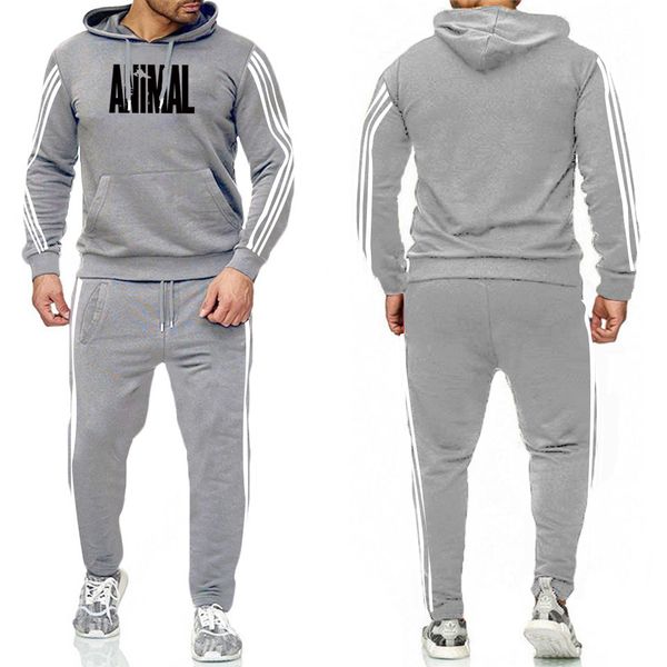 

europe and the united states autumn and winter plus size men plus velvet fashion printing suits selling casual sportswear, Gray