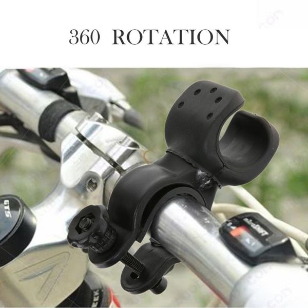 360° Bike Bicycle Cycling Flashlight Torch Mount Holder Front Head Light Clip US