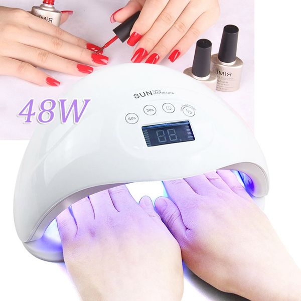 

48w uv gel nail lamp led white light for nail machine curing lamp for art polish tools light