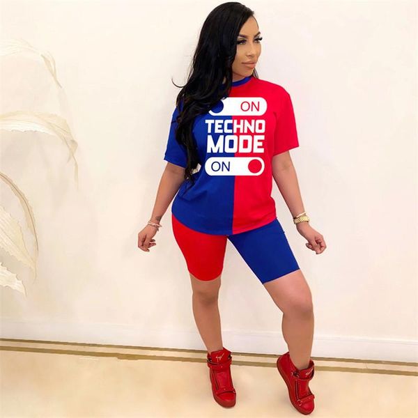 

women summer 2pcs running suits pullover short pants clothing sets letter print panelled designer tracksuits, Gray