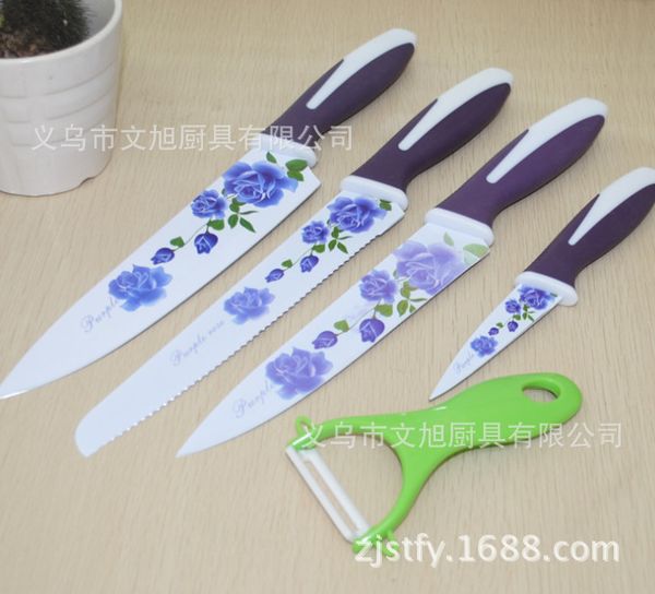 

spot supplies 5pc stainless steel tool suit fruits paring knife gift set double bubble knife packing