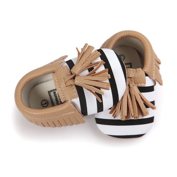 

first walkers girls fashion fringe slip on striped toddler kid shoes fringed baby soft bottom striped anti-skid toddler shoes