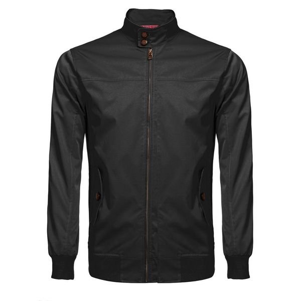 

new fashion men casual basic long side pocket sleeve front zipper stand collar jacket casual, career buttons, Black;brown