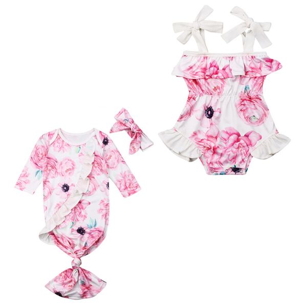 

toddler newborn baby girl floral sleepbag romper sunsuit clothes family matching outfits, Blue
