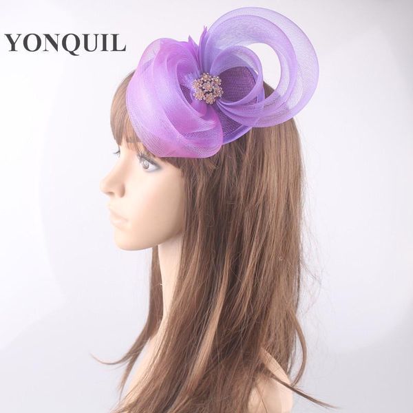 

17 colors sinamay fascinator rhinestone brooch and crinoline loops cocktail hats bridal wedding hair accessories