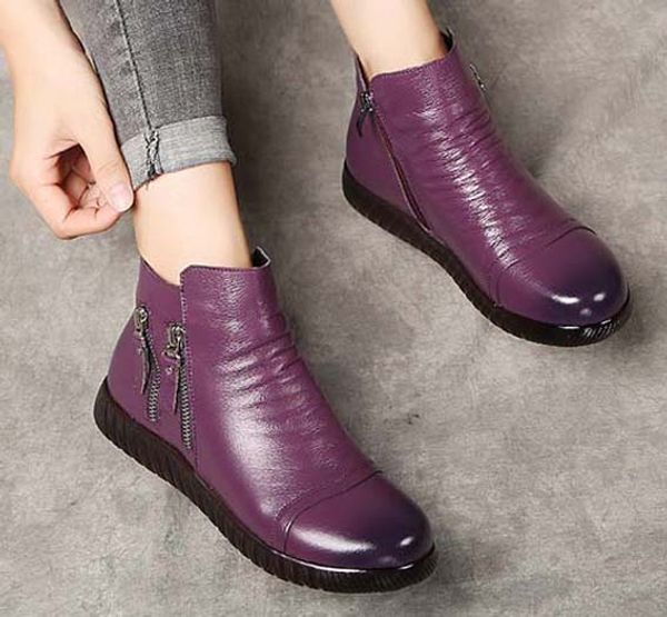 

2019 latest women leather flat boots, classic jumble ankle boot lady casual shoes in clafskin high heel pumps with box size 35-41 bm54, Black