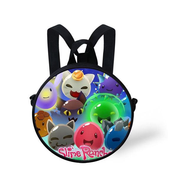 

cartoon cute slimes ranchers round messenger bag for baby boys girls crossbody bags kids student satchel bookbag purse 2019