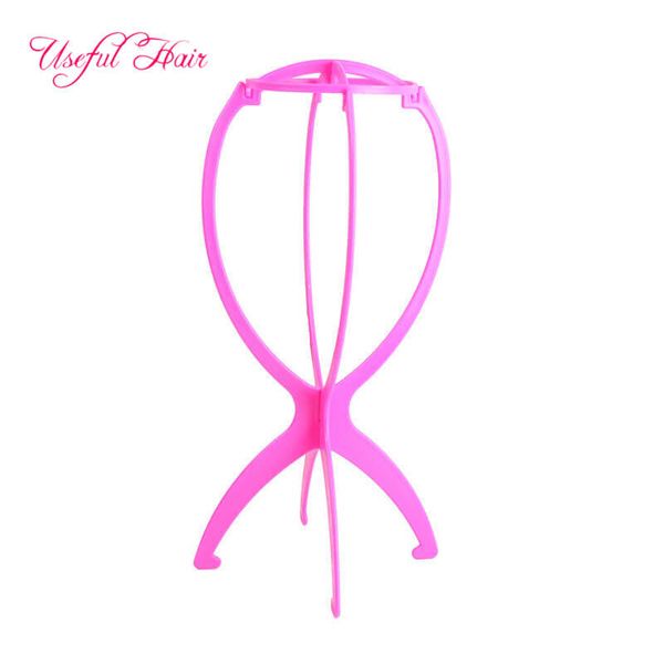 

pink wig stand portable folding plastic stable small big size easy showing wigs stands hair accessories lace whoelsale machine wigs details, White