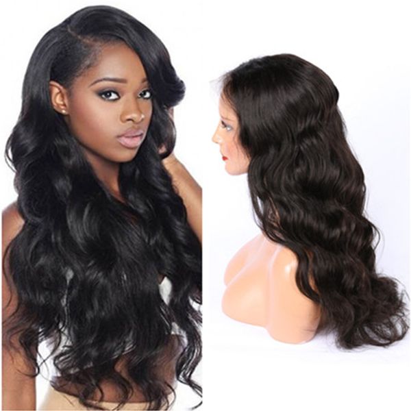 Body Wave Brazilian Virgin Human Hair Lace Wigs For Black Women