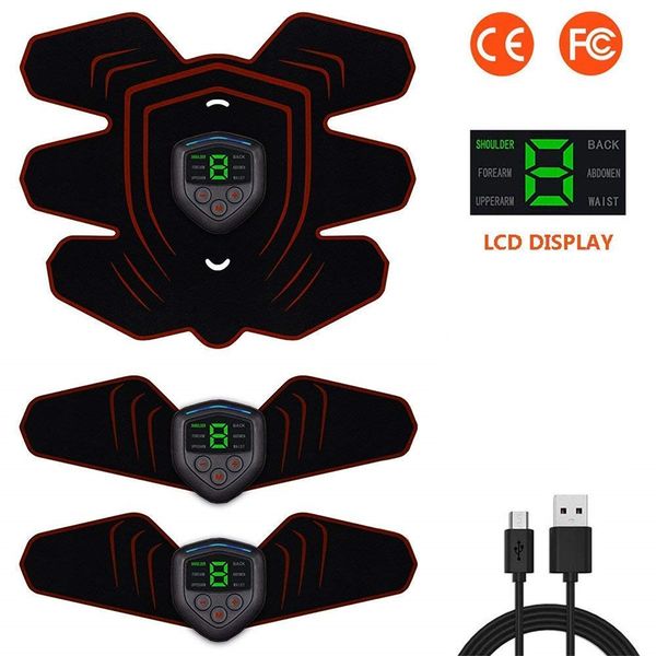

abs stimulator muscle toner abdominal toning belt muscle ems trainer home gym equipment 6 modes 9 levels of intensity optional