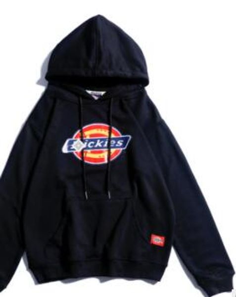 

dickies fashion-dickies марка мода мужские фуфайки sup письма с капюшоном dk осень весна толстовки флисовые зимняя пуловеры, Black