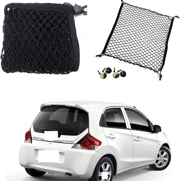 

for honda brio car auto rear trunk cargo organizer storage nylon plain vertical seat net trim