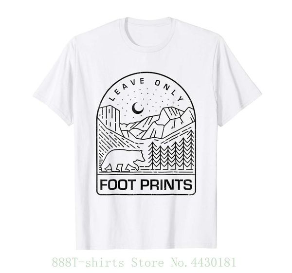 

women's tee national park shirt leave only foot prints mountains tee print female fashion t shirt women, White