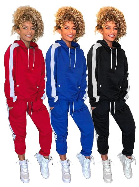 

fashion women's sports suit autumn european and american women's fashion trend stitching sportswear with two-piece suit size s-xl, Gray