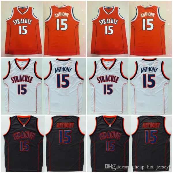 

syracuse college ncaa carmelo #15 anthony jersey orange black white mens carmelo anthony college basketball jerseys stitched, Black;red