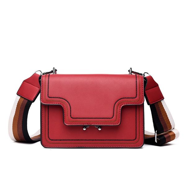 

women's wide shoulder strap small bag women's embroidered handbags shoulder messenger bag red