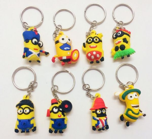 

500 шт. / лот бесплатно dhl 2019hot продажа 3d гадкий я миньон фигурка брелок брелок кольцо для ключей милый заказ смешивания 18 стилей