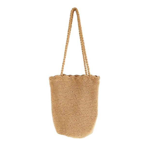 

women's bags vintage cotton and linen hand-woven large capacity bucket bags travel vacation woven bag