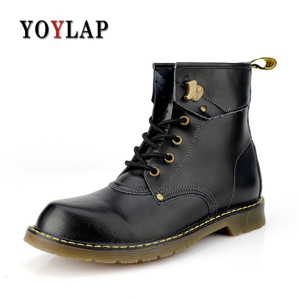 

men genuine leather boots new plus size 39-47 footwear for men comfortable keep warm casual boots wearable fashion men's shoes, Black